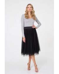 Izabel London - Reversible Knit Mesh Texture Midi Skirt - Lyst