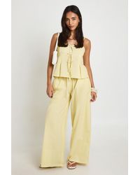 Boohoo - Gingham Bow Detail Cami & Wide Leg Trouser Co-Ord - Lyst