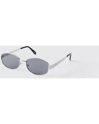 BoohooMAN - Round Metal Sunglasses - Lyst
