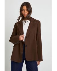 Boohoo - Single Breasted Oversized Tailored Blazer - Lyst