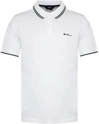 Ben Sherman - Tweeling Gestipt Wit Poloshirt - Lyst