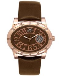 Yonger & Bresson - And Bresson Leather Band With Rose Bezel And Numerals Watch - Lyst