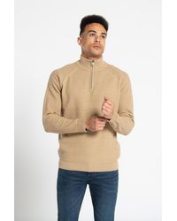 Kensington Eastside - Recycled Cotton Blend 1/4 Zip Textured Jumper - Lyst