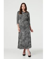 Izabel London - Dotty Print 3/4 Sleeve Shirt Dress - Lyst