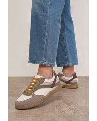 Oasis - Shardie Faux Suede Contrast Lace Up Trainers - Lyst