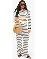 Boohoo - Plus Beach Knit Wide Leg Trouser - Lyst