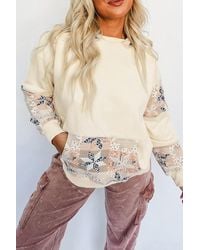 Azura Exchange - Gecombineerde Mouw Crewneck Sweatshirt - Lyst