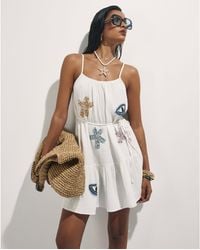 River Island - Mini Dress Cotton Bead Embellished Cami - Lyst