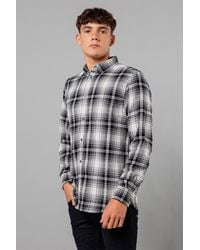 French Connection - Cotton Flannel Long Sleeve Shirt - Lyst