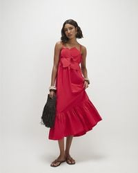 River Island - Maxi Dress 3D Flower Sleeveless Tiered Hem Cotton - Lyst