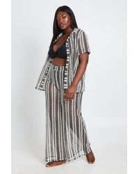 Boohoo - Plus Crochet Beach Trouser - Lyst