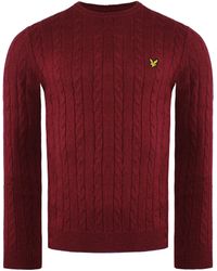 Lyle & Scott - Cable Burgundy Pullover - Lyst