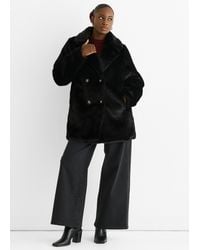 Gini London - Faux Fur Double Breasted Longline Jacket - Lyst