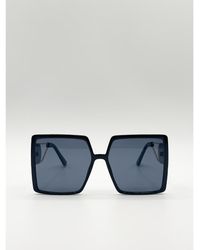 SVNX - Oversized Square Sunglasses With Temple Frame Detail - Lyst
