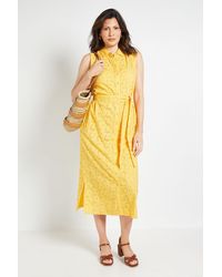 Wallis - Broderie Maxi Shirt Dress - Lyst