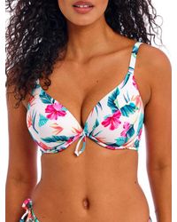 Freya - Palm Paradise Low Plunge Bikini Top - Lyst