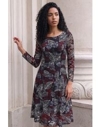 Roman - Leaf Lace Stretch Dress - Lyst