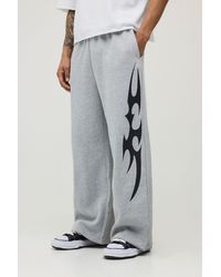 BoohooMAN - Extreme Wide Leg Graphic Joggers - Lyst
