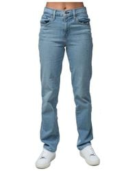 Levi's - Dames 724 High Rise Straight Jeans In Lichtblauw - Lyst