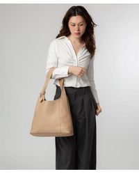 NiNa Amora - 'Renata' Latte Leather Shoulder Bag - Lyst