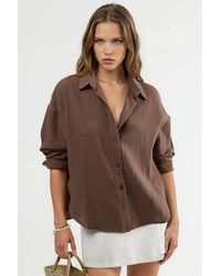 Busem - Textured Woven Cotton Button-Up Shirt - Lyst