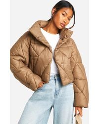 Boohoo - Quilted Boxy Puffer Jacket - Lyst