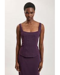 Karen Millen - Compact Viscose Corset Top - Lyst