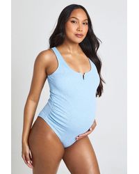 Boohoo - Maternity V Detail Swimsuit - Lyst