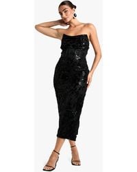 Boohoo - Structured Corset Lace Demask Midaxi Dress - Lyst