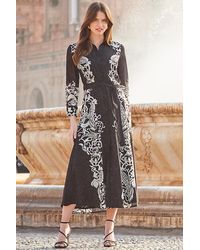 Sosandar - Floral Print Belted Midi Shirt Dress - Lyst