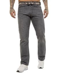 Enzo - Denim Jeans Voor Met Rechte Pijpen - Lyst