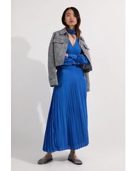 Karen Millen - Jersey Ponte Georgette Mix Midi Dress - Lyst