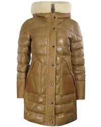 Parajumpers - Demi Special Long Leather Down Jacket - Lyst