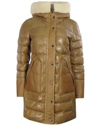 Parajumpers - Demi Special Long Leather Down Jacket - Lyst