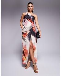 ASOS - One Shoulder Draped Midaxi Dress With Split - Lyst