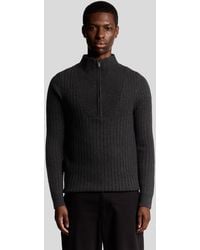 Lyle & Scott - Lambswool Blend Ribbed 1/4 Zip Jumper - Lyst