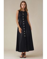 Hiccup - Sleeveless A-Form Maxi Dress With Button Detail - Lyst