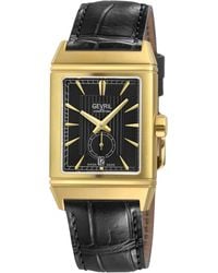 Gevril - Time Square 316L Stainless Steel Ipyg Case, Dial, Handmade Italian Leather Strap - Lyst