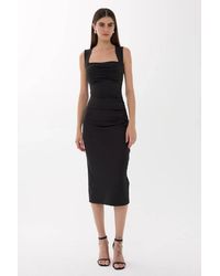 Hiccup - Square Neck Bodycon Midi Dress - Lyst