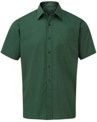 PREMIER - Short Sleeve Poplin Shirt (Bottle) - Lyst