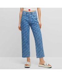 HUGO - Dames 933 Regular-fit Jeans In Blauw - Lyst