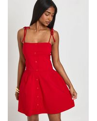Boohoo - Bengaline Button Through Cami Dress - Lyst