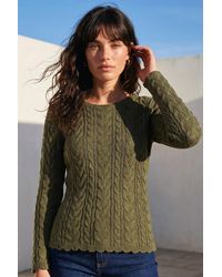 Roman - Scallop Trim Cable Knit Jumper - Lyst