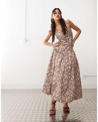Amy Lynn - Alexa Puffball Printed Midi Dress - Lyst