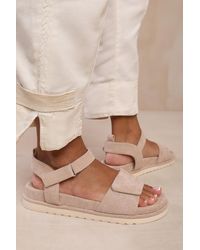 Where's That From - Wheres 'Corfu' Velcro Mutli Strap Sandals - Lyst