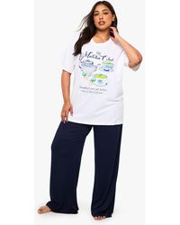 Boohoo - Plus Matcha Club T-Shirt & Trouser Pj Set - Lyst