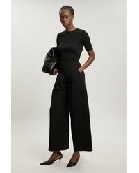 Karen Millen - Tailored Wide Leg Pleat Detail Trouser - Lyst