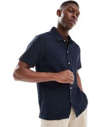 Farah - Finn Short Sleeve Textured Shirt - Lyst