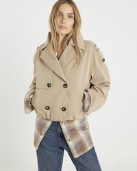 River Island - Trench Jacket Short Bubble Hem - Lyst