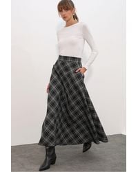Bigdart - High-Waist Plaid Maxi A-Line Skirt - Lyst